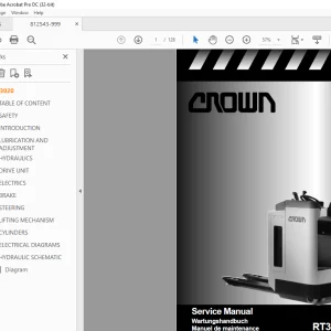 Crown Forklift RT3020 Series Service Manual - PDF DOWNLOAD