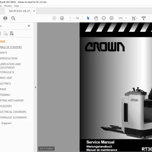Crown Forklift RT3020 Service Manual PDF
