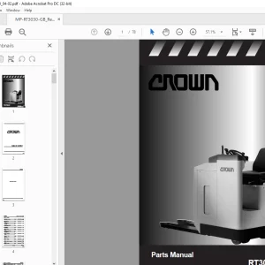 Crown Forklift RT3030 Series Parts Manual -  PDF DOWNLOAD