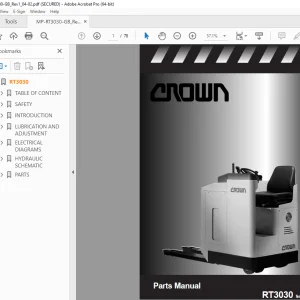 Crown Forklift RT3030 Series Parts Manual - PDF DOWNLOAD