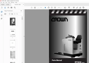 Crown Forklift RT3030 Series Parts Manual 812701-006 - PDF DOWNLOAD