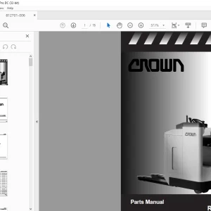 Crown Forklift RT3030 Series Parts Manual 812701-006 - PDF DOWNLOAD