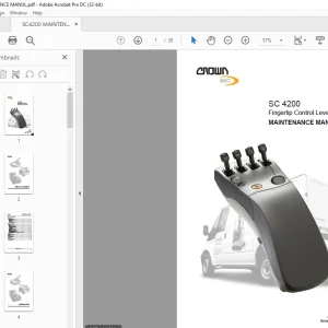 Crown Forklift SC 4200 Fingertip Control Levers MAINTENANCE MANUAL