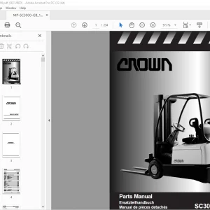 Crown Forklift SC3000 Series Parts Manual  - PDF DOWNLOAD