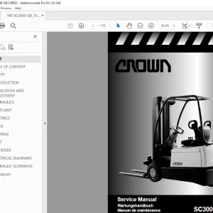 Crown Forklift SC3000 Series Service Manual - PDF DOWNLOAD