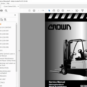 Crown Forklift SC3000 Series Service Manual - PDF DOWNLOAD