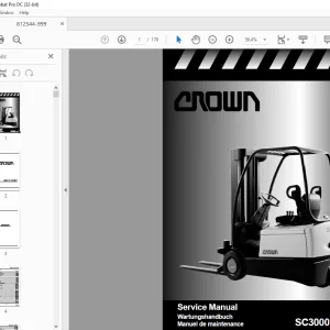 Crown Forklift SC3000 Series Service Manual  - PDF DOWNLOAD