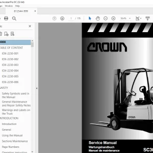 Crown Forklift SC3000 Series Service Manual PDF