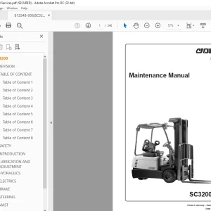 Crown Forklift SC3200 Maintenance Manual - PDF DOWNLOAD