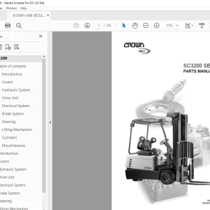 Crown Forklift SC3200 SERIES Parts Manual 812691-006 - PDF DOWNLOAD