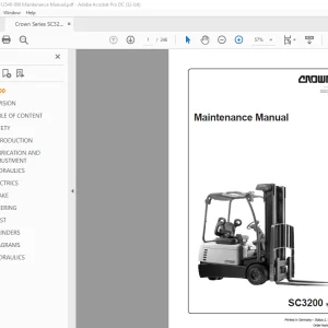 Crown Forklift SC3200 Series Maintenance Manual 812548-006 - PDF DOWNLOAD