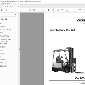 Crown Forklift SC3200 Series Maintenance Manual 812548-006