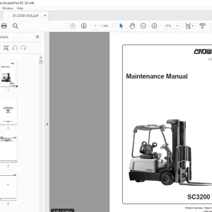 Crown Forklift SC3200 Series Maintenance Manual 812548-006