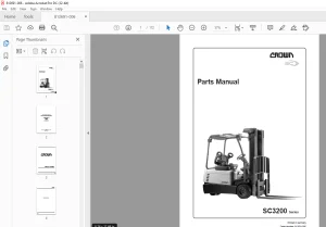 Crown Forklift SC3200 Series Parts Catalog 812691-006 PDF