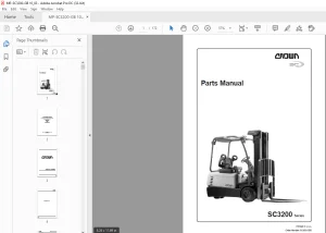 Crown Forklift SC3200 Series Parts Manual 812691-006 - PDF DOWNLOAD