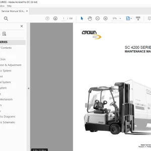 Crown Forklift SC4200 Series Maintenance Manual - PDF DOWNLOAD