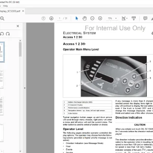 Crown Forklift SC5300 Display Electrical System Manual PDF