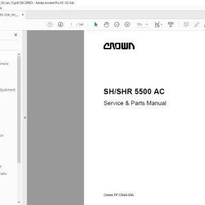 Crown Forklift SH/SHR 5500 AC Service & Parts Manual  - PDF DOWNLOAD