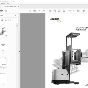 Crown Forklift SP 3400 Series Spare Parts Manual - PDF DOWNLOAD