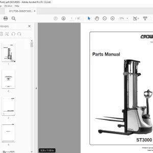Crown Forklift ST3000 Series Parts Manual 812708-006 - PDF DOWNLOAD