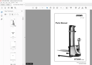 Crown Forklift ST3000 Series Parts Manual 812708 - PDF DOWNLOAD