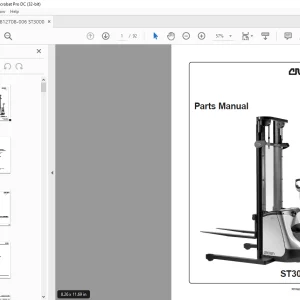 Crown Forklift ST3000 Series Parts Manual 812708 - PDF DOWNLOAD