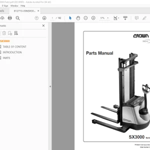 Crown Forklift SX3000 Series Parts Manual - PDF DOWNLOAD