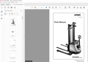 Crown Forklift SX3000 Series Parts Manual 812710-006 PDF DOWNLOAD