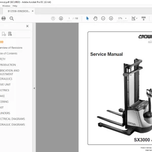 Crown Forklift SX3000 Service Manual 812558-006 - PDF DOWNLOAD