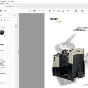 Crown Forklift TC 3000 SERIES Parts Manual 812741-006 -  PDF DOWNLOAD