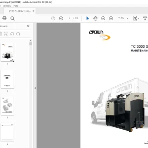 Crown Forklift TC3000 Series Maintenance Manual - PDF DOWNLOAD