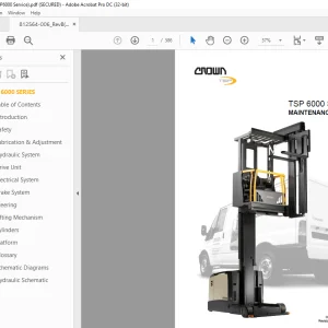 Crown Forklift TSP 6000 Series Maintenance Manual - PDF DOWNLOAD