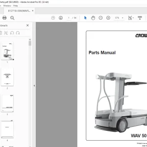 Crown Forklift WAV50 Series Parts Manual 812718-006 PDF
