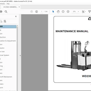 Crown Forklift WD2300S Maintenance Manual 812560-006 - PDF DOWNLOAD