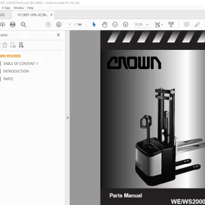 Crown Forklift WE/WS2000 Series Parts Manual - PDF DOWNLOAD