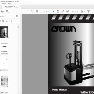 Crown Forklift WE/WS2000 Series Parts Manual - PDF DOWNLOAD