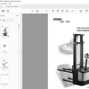 Crown Forklift WE/WS2300 SERIES Parts Manual - PDF DOWNLOAD