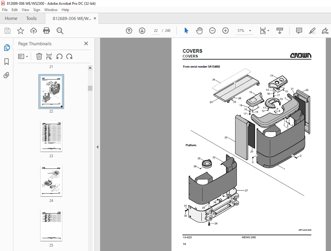 Crown Forklift WE/WS2300 SERIES Parts Manual PDF - Image 3