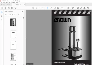 Crown Forklift WE/WS2300 Series Parts Manual 812689-006 - PDF DOWNLOAD