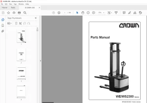 Crown Forklift WE/WS2300 Series Parts Manual 812689-006