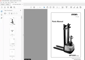 Crown Forklift WF3000 Series Parts Manual 812706-006 -  PDF DOWNLOAD