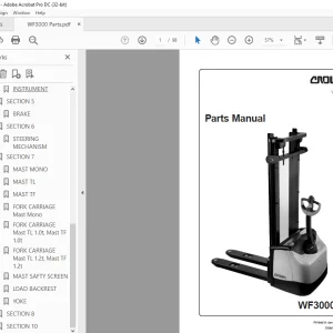 Crown Forklift WF3000 Series Parts Manual 812706-006 - PDF DOWNLOAD