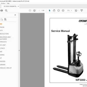 Crown Forklift WF3000  Series Service Manual 812556-006 - PDF DOWNLOAD