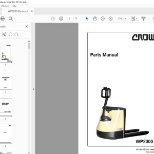 Crown Forklift WP2000 Parts Manual - PDF DOWNLOAD
