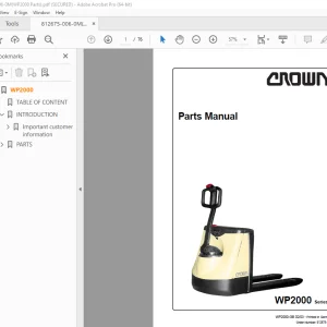 Crown Forklift WP2000 Series Parts Manual - PDF DOWNLOAD