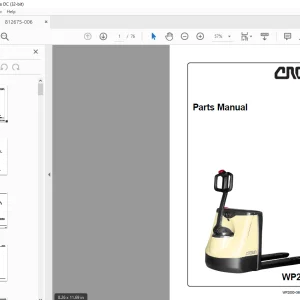 Crown Forklift WP2000 Series Parts Manual 812675-006 -  PDF DOWNLOAD