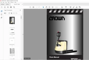 Crown Forklift WP2000 Series Parts Manual 812677-006 -  PDF DOWNLOAD