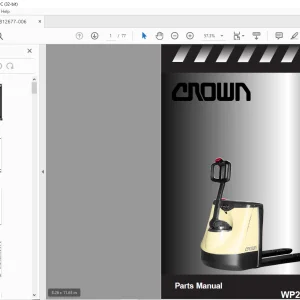 Crown Forklift WP2000 Series Parts Manual 812677-006 -  PDF DOWNLOAD