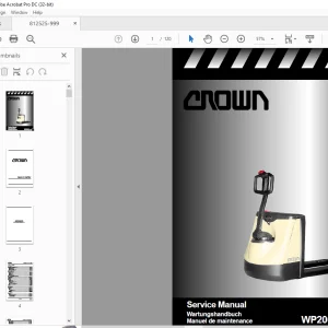 Crown Forklift WP2000 Series Service Manual - PDF DOWNLOAD