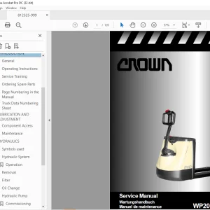 Crown Forklift WP2000 Series Service Manual PDF